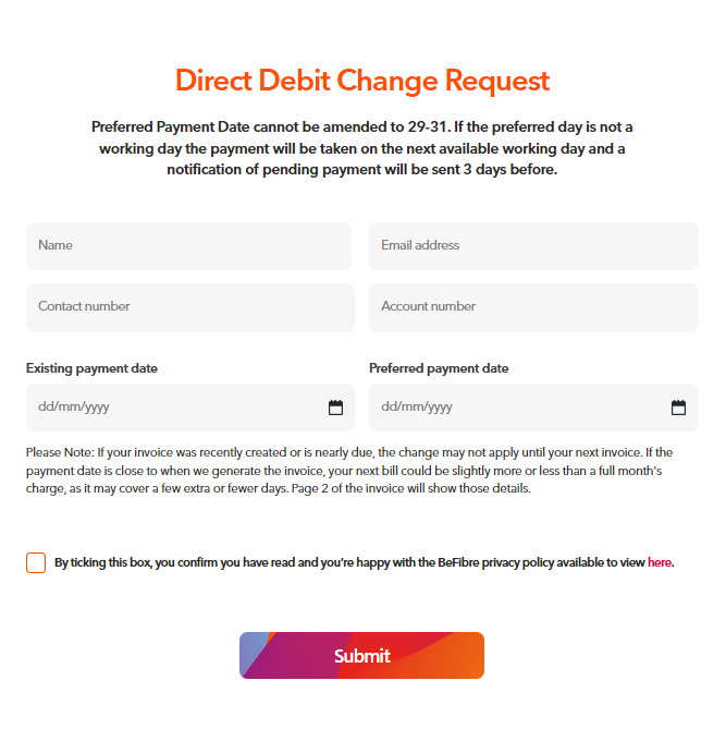 change-direct-debit-date-befibre-help-centre